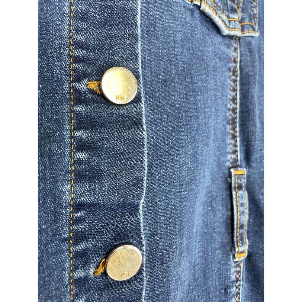 ~ Karen Millen Dress 2 Denim Stretch Midi Button Up Blue Maxi Boho Long Sleeve - Picture 15 of 16